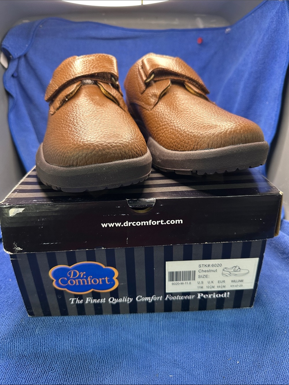 Dr. Comfort William # 6020 Men’s Chestnut Leather Velcro shoes